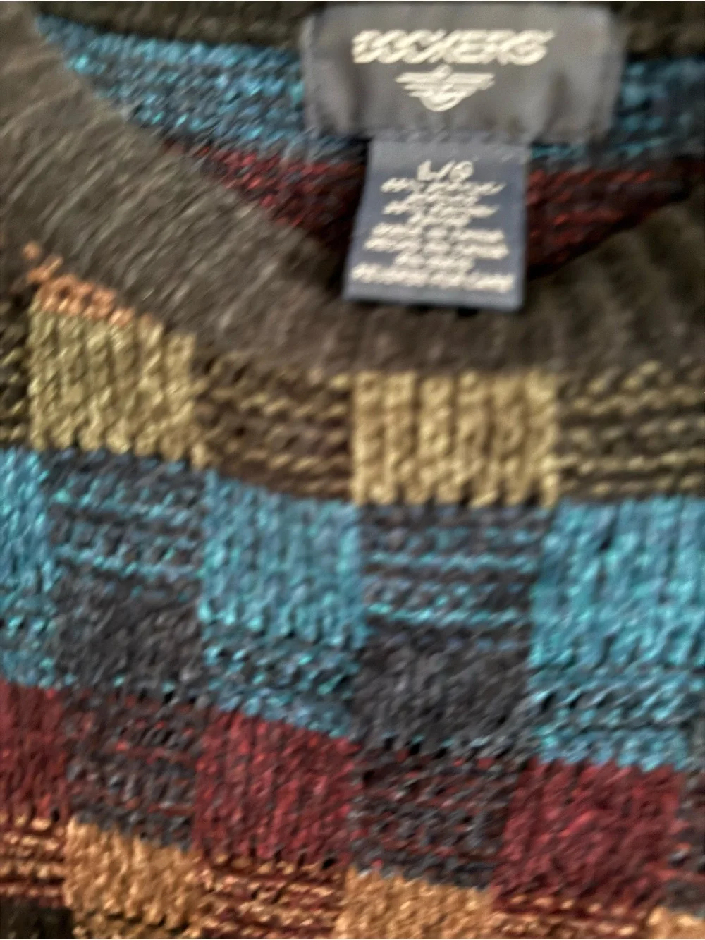 Eddie Bauer Multicolor Check Crewneck Sweater - Blue, Green, Burgundy